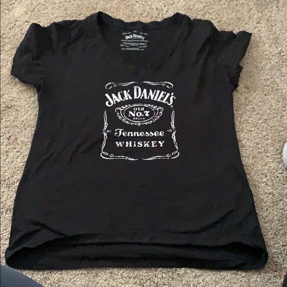 Women’s semi fit Jack Daniels v neck